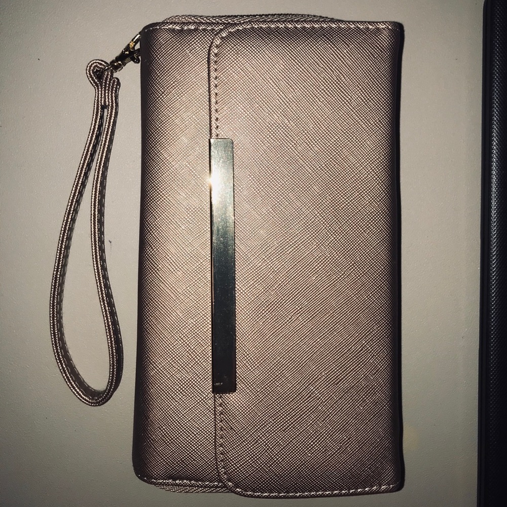 Rose gold metallic wallet